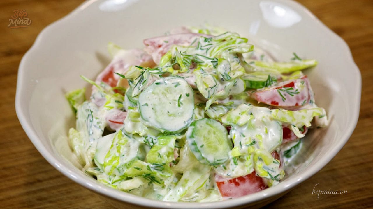 salad xà lách trộn mayonnaise