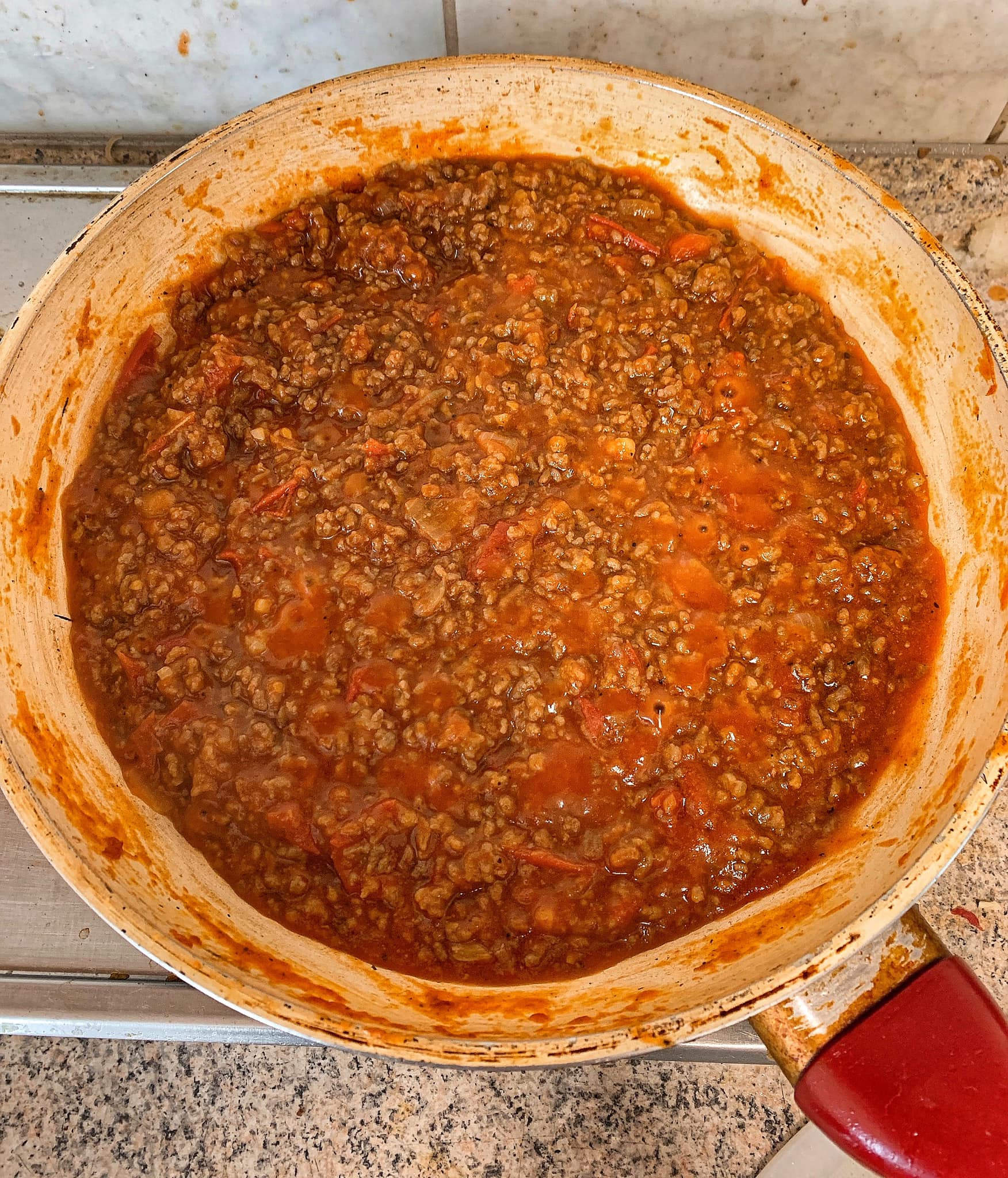 nấu thịt băm sốt cà chua